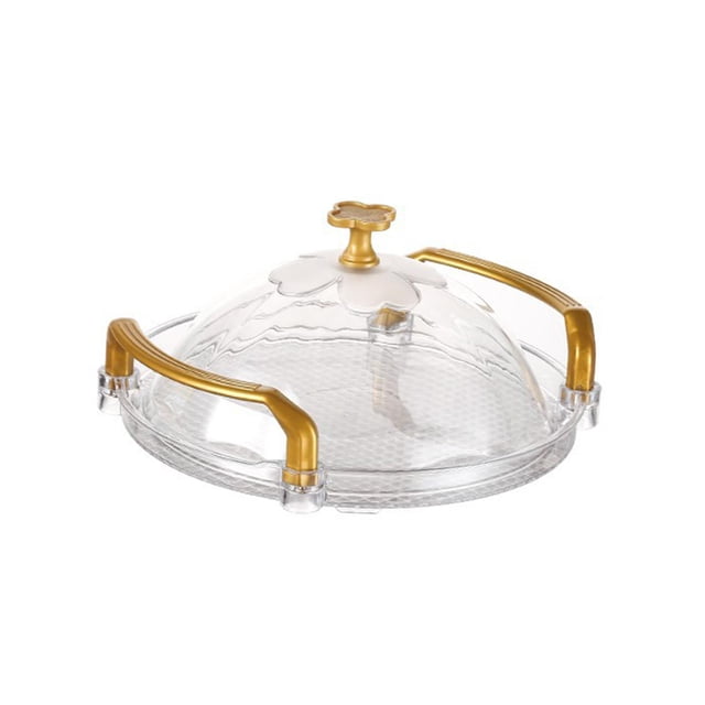 Bandeja Redonda para servir perfecl con asa Bandeja decorativa multifuncional con tapa transparente