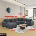 thumbnail image 2 of Star Home Living 7-Piece Modern Corduroy Living Room Sofa Set, Dark Gray, 2 of 12