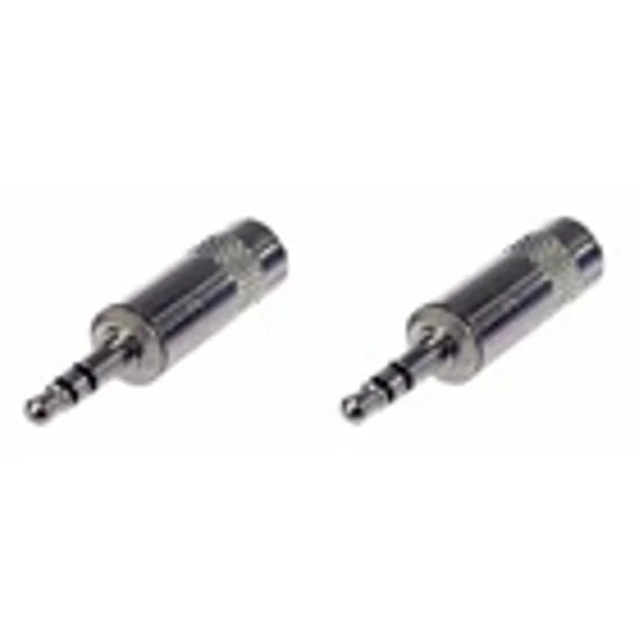 (2) Two Genuine REAN by NEUTRIK NYS231L Stereo 3.5mm 3-Pole 1/8" Nickel Plug
