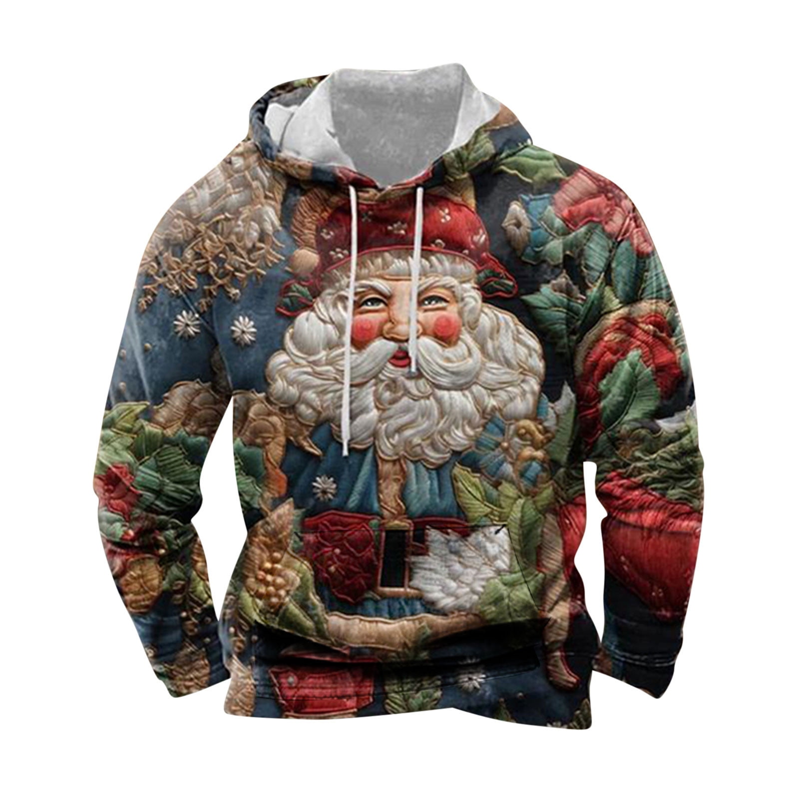 Penkiiy Christmas Sweatshirts for Men Xmas 3D Graphic Print