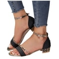 thumbnail image 5 of Linfrsh Women Sandles Leather Wedge Platform Sandals Women Footwear - Memory Foam Insole and Non-Slip Platform Slides for Women - Lightweight Womens Sandals(Black,Size6.5), 5 of 9