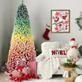 thumbnail image 3 of 6ft Artificial Christmas Tree, Rainbow Gradient Snow Flocked Xmas Tree with 1326 PVC Branch Tips and Metal Stand, for Holiday Decoration, 3 of 7