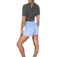 thumbnail image 3 of Gvmfive Women Casual V Neck Shirt Blouse Knitted Cropped Short Sleeve Tops, 3 of 6