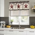 thumbnail image 4 of Texas Star Red Curtain Valances for Windows, Kitchen Valance Window Treatments Panel 2 Pack, Farmhouse Berry Wooden Vintage Rod Pocket Short Curtains for Bathroom Bedroom 42 x 12 Inch, 4 of 8