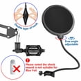 thumbnail image 4 of Condenser Microphone Kit Studio Pop Filter Boom Scissor Arm Stand Shock Mount, 4 of 7