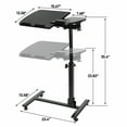 Laptop Desk Angle Height Adjustable Rolling Cart Over Bed Hospital