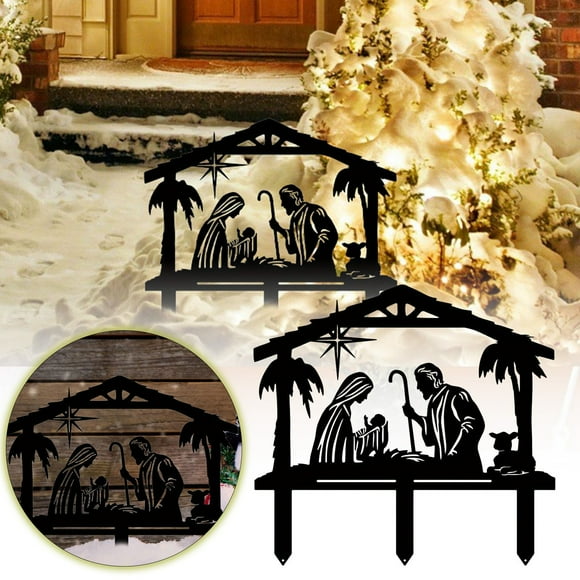 Christmas Scene Garden Wood Stakes Christmas Yard Wood Stakes Blank Yard Signs with Garden And Outdoor Holiday Holder Stand Outdoor Ground Lights for for Shoes Women Comfort Boots