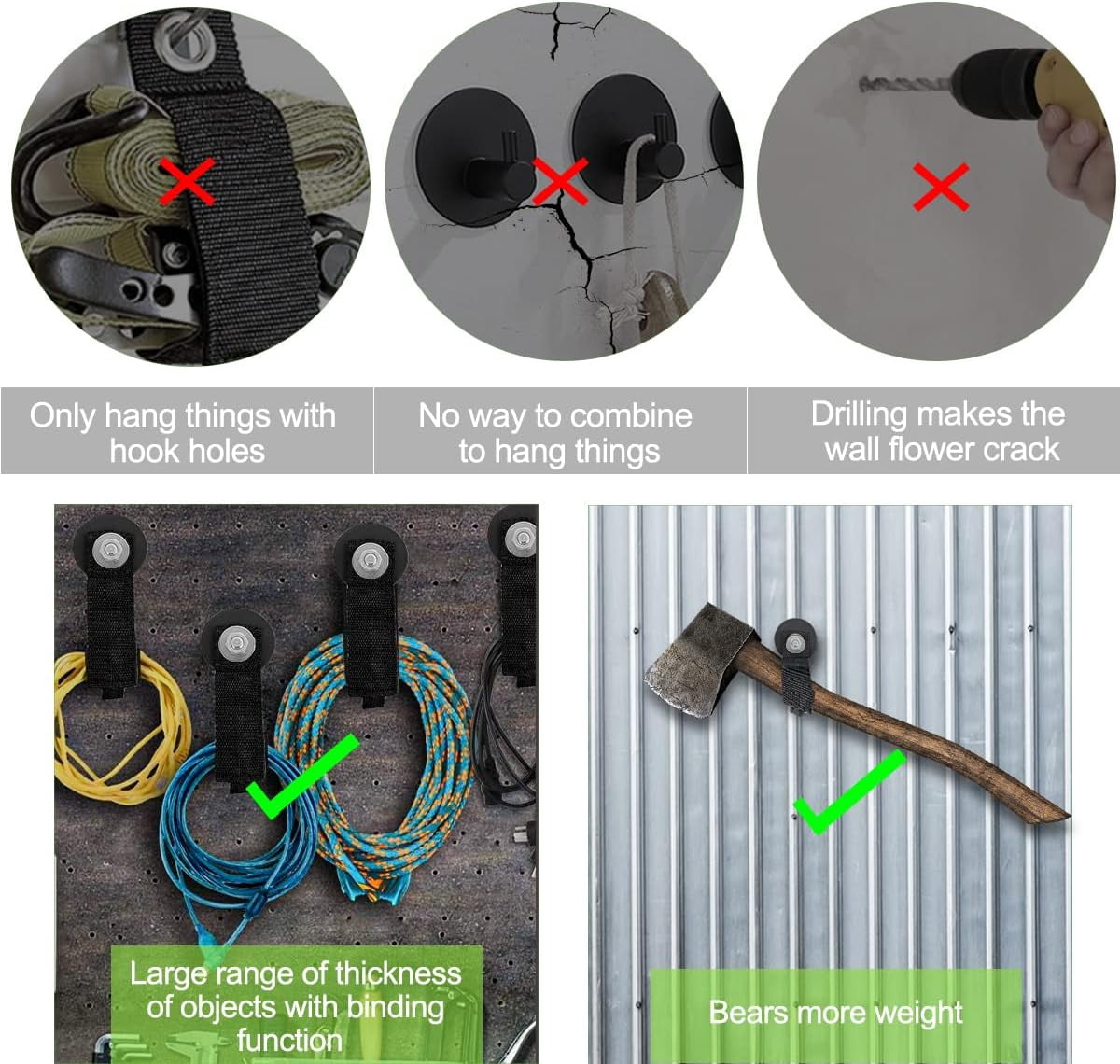ABCISI 2 PCS Heavy Duty Magnetic Hooks, Multipurpose Hanging Support for Everyday Gear and Equipment, Tool Organization for Tool Sheds, Utility Corners, Metal Shelves, Cars, Garage, RV, House