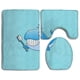 thumbnail image 1 of ABPHQTO Dibujos animados de ballena azul cepillado Juego de alfombras de baño de 3 piezas Alfombra de baño Alfombra de contorno y tapa de inodoro, 1 of 2