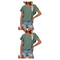 thumbnail image 1 of Minnieouse Camiseta de mujer con volantes de Color sólido cuello estética linda blusa suelta fiesta noche Club verano Top niñas ropa Type15 NO15, 1 of 6
