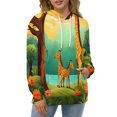 thumbnail image 4 of Cartoon Giraffe Forest 3D Print Hoodie Men Women Autumn Thin Pullover Sweatshirt Vintage Streetwear Tops, 4 of 6
