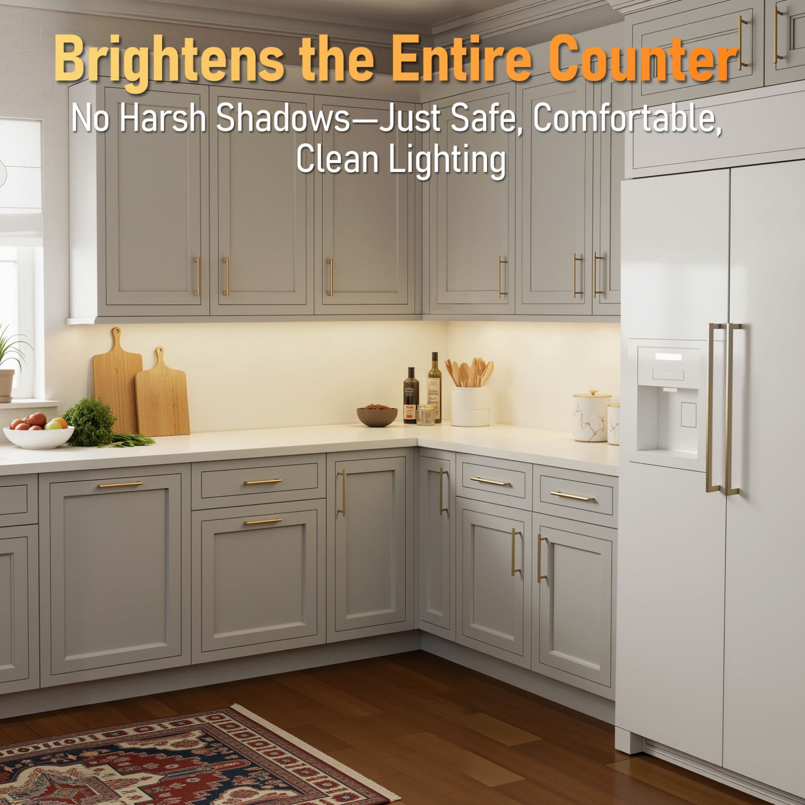 8 Pack 12W 5CCT LED Under Cabinet Lighting Fits 18-Inch Cabinets, Hardwired & Plug-In, 120V Ultra-Slim Linkable Dimmable Under Counter Lights, 2700K/3000K/35000K/4000K/5000K Selectable