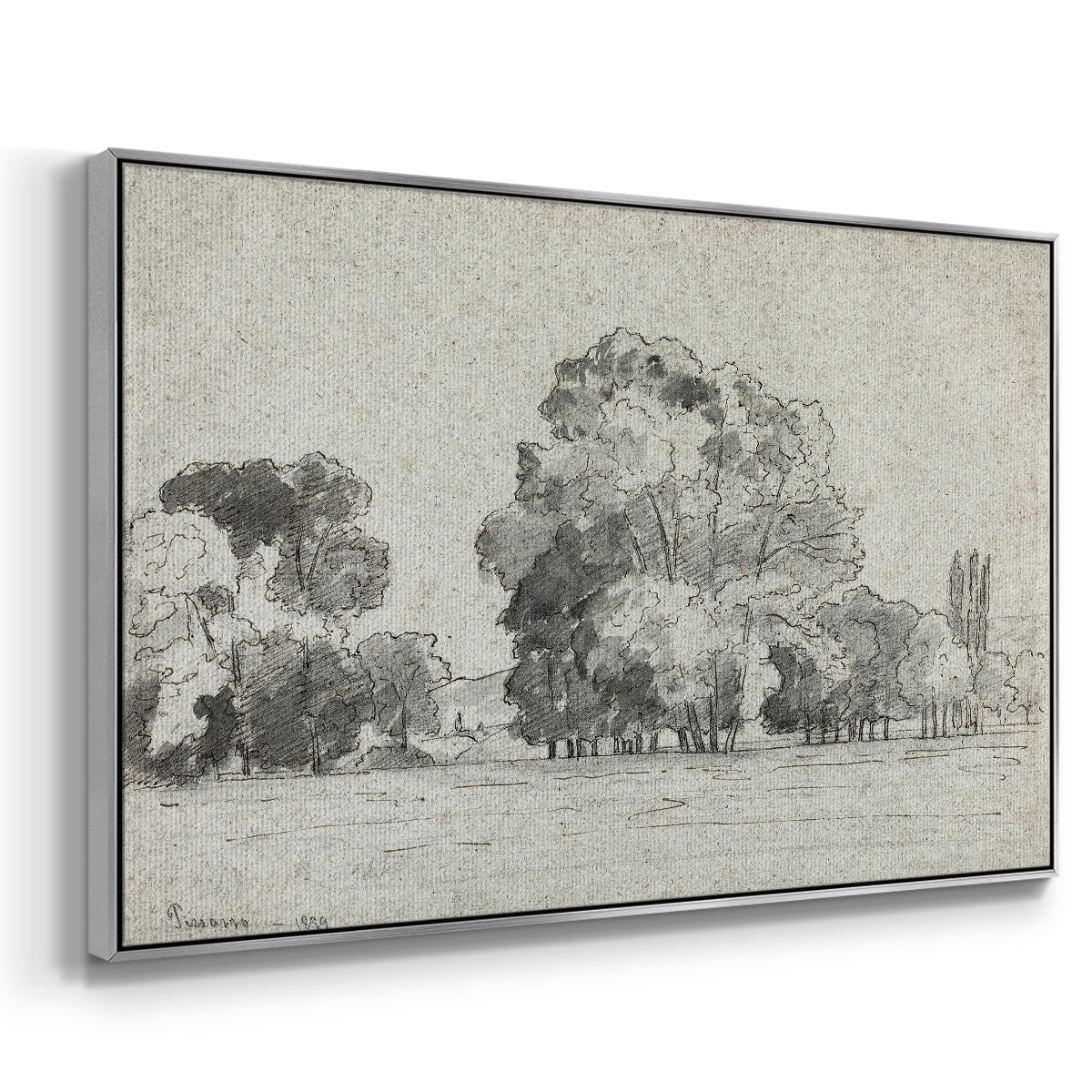 Vintage Landscape-MXIII By Wexford Home Framed in Silver Wood Gallery Wrapped Canvas 25 in. x 37 in.