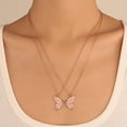 thumbnail image 3 of MISS RIGHT Cute Butterfly BFF Necklaces for 2, Pink Enamel Butterfly Friendship Necklace for Women Best Friend Birthday Gift, 3 of 7