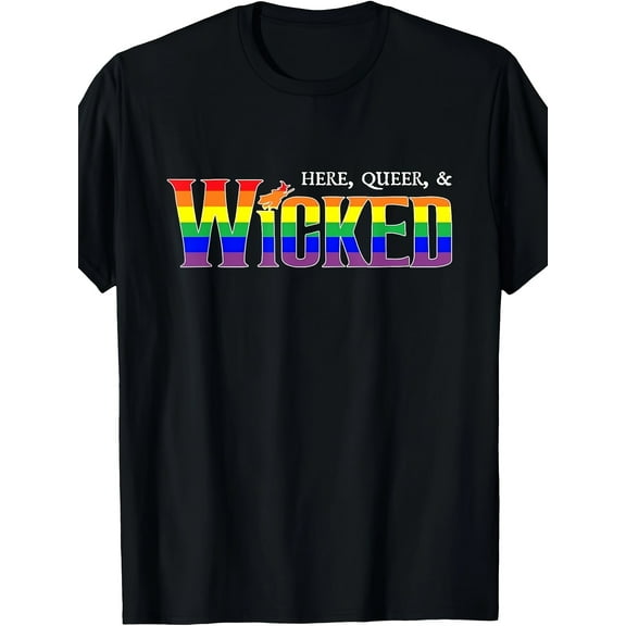 Here, Queer, & Wicked Pattern Lgbt T-shirt For Lover Funny Shirt