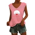 thumbnail image 1 of Gpoecd Camisoles à Col en V pour Femmes Mode Décontractée Coupe Ample à Rayures Sans Manches pour l'Été Usage Quotidien Camisoles pour Femmes Rouge_005,TTG, 1 of 4