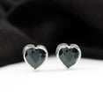 thumbnail image 3 of Rosec Jewels Heart Shape Black Onyx Solitaire Stud Earrings for Women - 7 mm - AAA Grade, 18K White Gold, 3 of 9