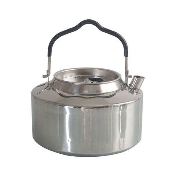 Portable Camping Kettle Stainless Steel - 5 Cup Outdoor Tea Kettle for Boiling Water, Fast Heating Stovetop & Campfire Pot with Locking Handle for Backpacking, Hiking, Travel