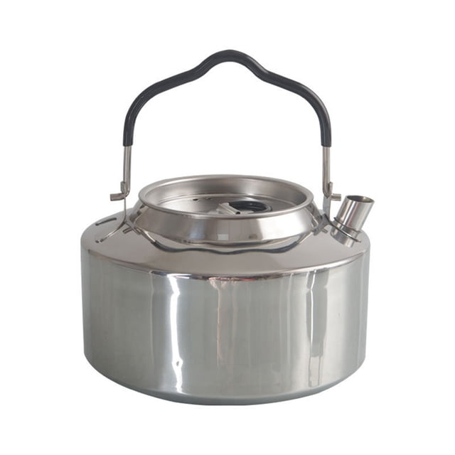 Théière en Acier Inoxydable Portable pour Camping Randonnée Barbecue et Pique-Nique