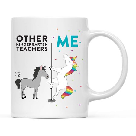 

Funny Quirky Ceramic Coffee Tea Mug Thank You Gift Other Kindergarten Teachers Me Horse Unicorn 1-Pack Birthday Christmas Gift Ideas Coworker Him Her Gift Box 11oz