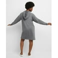 thumbnail image 3 of Hanes Originals Women's Soft Brushed Fleece Hoodie Dress Charcoal Heather XL, 3 of 6