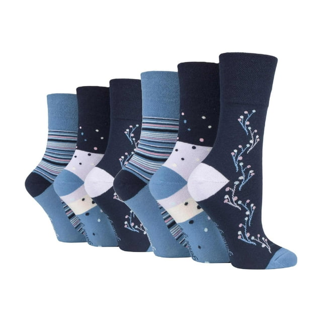 Gentle Grip - 6 Pairs Ladies Gentle Grip Non Elastic Crew Socks