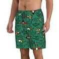 thumbnail image 2 of Kll Cartoon Air Transportation Men'S Casual Summer Beach Shorts Hawaiian Shorts With Pockets-X-Large, 2 of 9