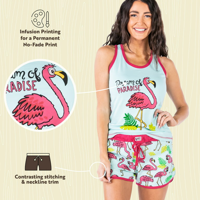 LazyOne Matching Pajamas for Women, Cute Pajama Shorts and Tank Top Set  (Nauti, Small) 