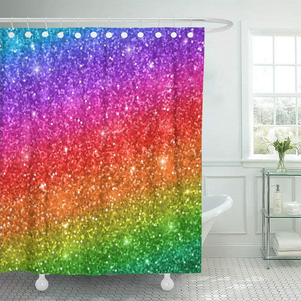 Bpbop Multicolor Multicolored Glitter, Multicolored Shower Curtain