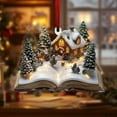 thumbnail image 4 of Grrvtrz 2D Flat Acrylic Christmas Books Ornament Tree Shape Bookshelf Pendant Christmas Tree Decoration Novelty Hanging Decorations Books Stacked Ornament,Home Decor,Christmas Decorations, 4 of 6