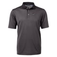 thumbnail image 2 of Men's Cutter & Buck Black/Gray Rocket City Trash Pandas Virtue Eco Pique Micro Stripe Recycled Polo, 2 of 3