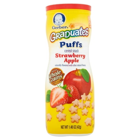 Gerber Graduates Puffs Strawberry Apple Cereal Snack Crawler