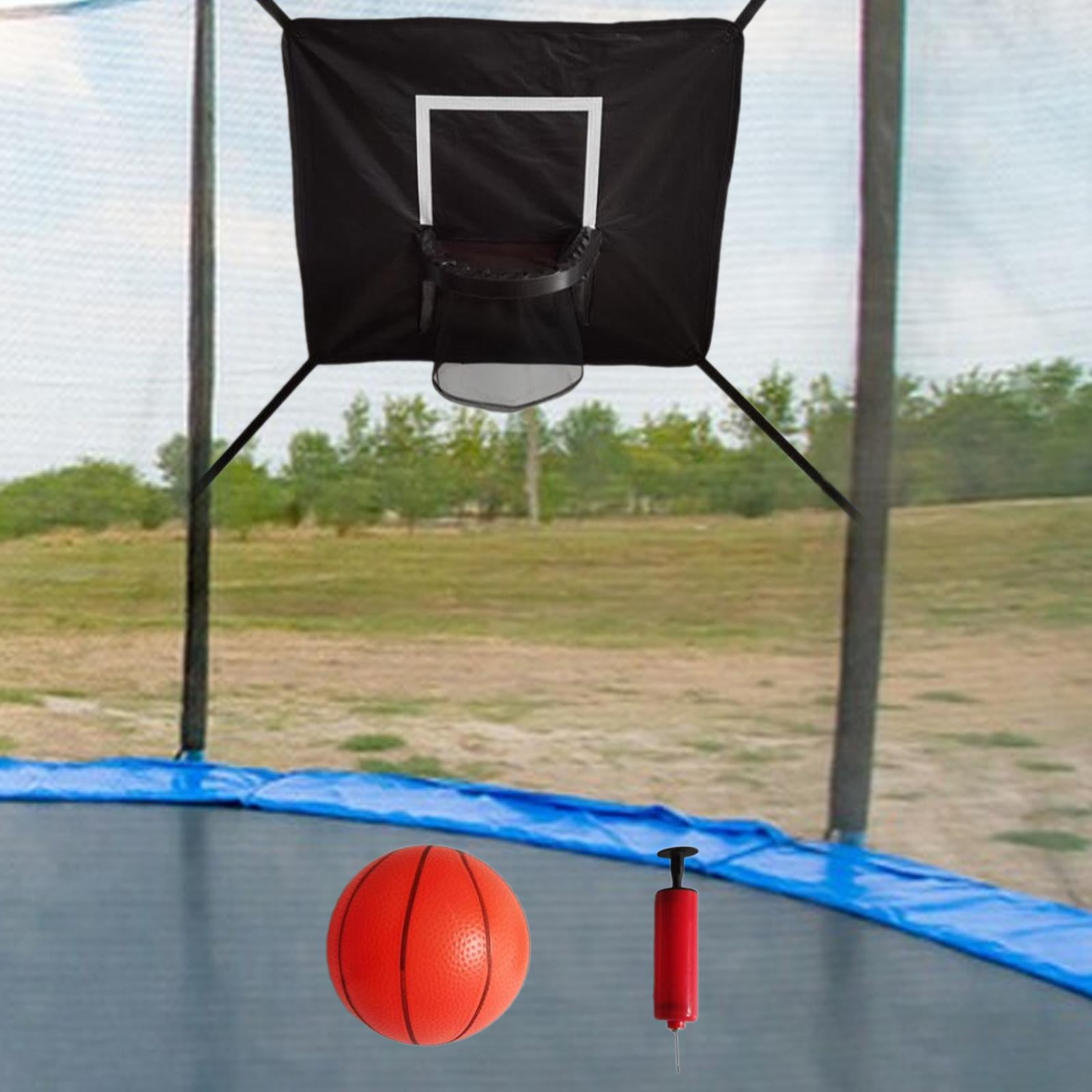 funtasica Mini Trampoline, Basketball Hoop, Trampoline Attachment, Sports Toy with Mini Basketballs, Basketball Training, Outdoor Goal Game 1 Ball