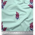 thumbnail image 1 of Soimoi Silk Fabric Artistic Leaves Printed Fabric 1 Yard 42 Inch Wide, 1 of 5