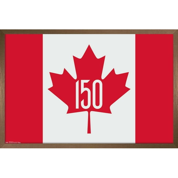Canada - 150th Anniversary Wall Poster, 22.375" x 34", Framed