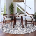 thumbnail image 4 of Blue Floral Leaf Large Area Rugs for Bedroom Living Room, Soft Non Slip Carpet Bedside Rug, Retro Farmhouse Plant Tree Branch Round Floor Cover Kitchen Accent Rug 8' for Dining Room/Office, 4 of 9