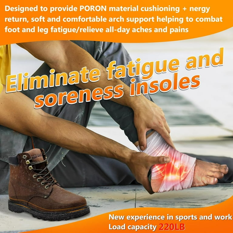 Work Boot Insoles for Standing All Day, High Arch Support Orthotic