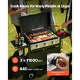 thumbnail image 3 of KFFKFF Gas Griddle, 3-Burner Flat Top Grill, Propane Griddle with Wheels, Lid, 3 x 11000 BTU Outdoor Flat Top Grills, 3 of 9