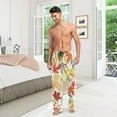 thumbnail image 3 of Men's Pajama Pants with Pockets Sleepwear Lounge Pants Stretch Casual Maple Leaves in Autumn, 3 of 7