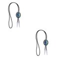 thumbnail image 3 of Qarigey Bolo Tie Women Men Western Cowboy Necktie Costume Halloween Accessories PU 2piezas Tipo 1, 3 of 6