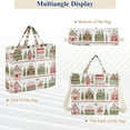 thumbnail image 6 of FORMRS Womens Corduroy Tote Bag Crossbody Shoulder Handbag with Pocket, Red Christmas House, 6 of 7