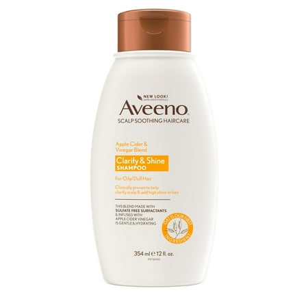Aveeno Apple Cider Vinegar Clarifying Shampoo, Shine Enhancing, 12 Fl Oz Packaging May Vary