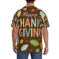 thumbnail image 3 of Rateoe Happy Thanksgiving With Gnome Pattern Men's Short Sleeve Classic Shirt, Casual Short-Sleeved Shirt, Lightweight Summer Shirt, Cuban Collar Shirt,Button-Front Shirt-Small, 3 of 5
