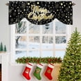 thumbnail image 3 of Merry Christmas Tie Up Valances Curtain, Black Gold Polka Dot Winter Snowflakes Adjustable Rod Pocket Short Window Treatment Tie Up Curtains Valances for Kitchen Living Room Bathroom 54x18 Inches, 3 of 9