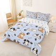 thumbnail image 3 of Manfei Sweet Puppy Full Size Comforter Sets, Dog Paw Bone Bedding Comforter Set, Light Blue, Polkadot Reversible, 3pcs, 1 Comforter and 2 Pillowcases, 3 of 7