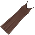 thumbnail image 4 of Vestido Con Cuello En V Sin Mangas De Punto Color Sólido Vestido Largo Y Delgado Sexy, Marrón, L Inevent AP001368-11B, 4 of 7