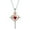 Red, variant on Valentine Day Gifts for Women, 925 Sterling Silver Cross Necklace with Birthstone, Jewelry Gifts for Women Wife Mother Daughter