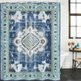 thumbnail image 3 of Blue Boho Waterproof Fabric Shower Curtain,Farmhouse Bohemian Medallion Oriental Flower Waterproof Fabric Shower Curtain for Bathroom Curtains Bathtubs Shower Curtains with 12 Hooks Small 36x72in, 3 of 8