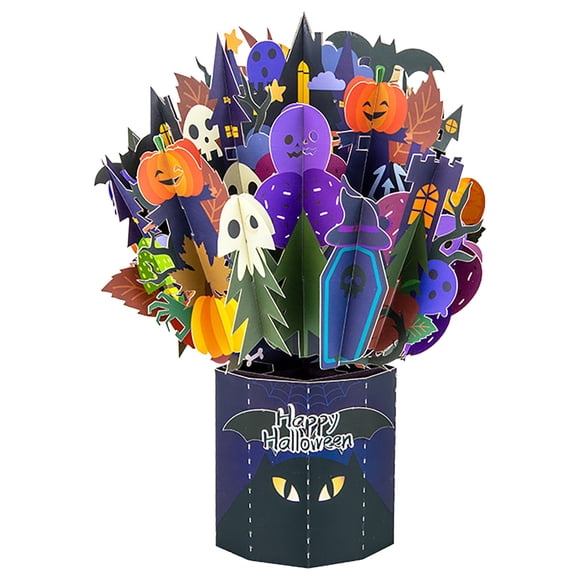 witspace Halloween Cartes Pop-Up pour Enfants Cartes de Vœux 3D Drôles d'Halloween avec Enveloppes Chauves-Souris Maison Fantôme Boîte Pop-Up Cartes Cadeaux Faits à la Main Cartes Citrouille Joyeux Halloween pour Enfants