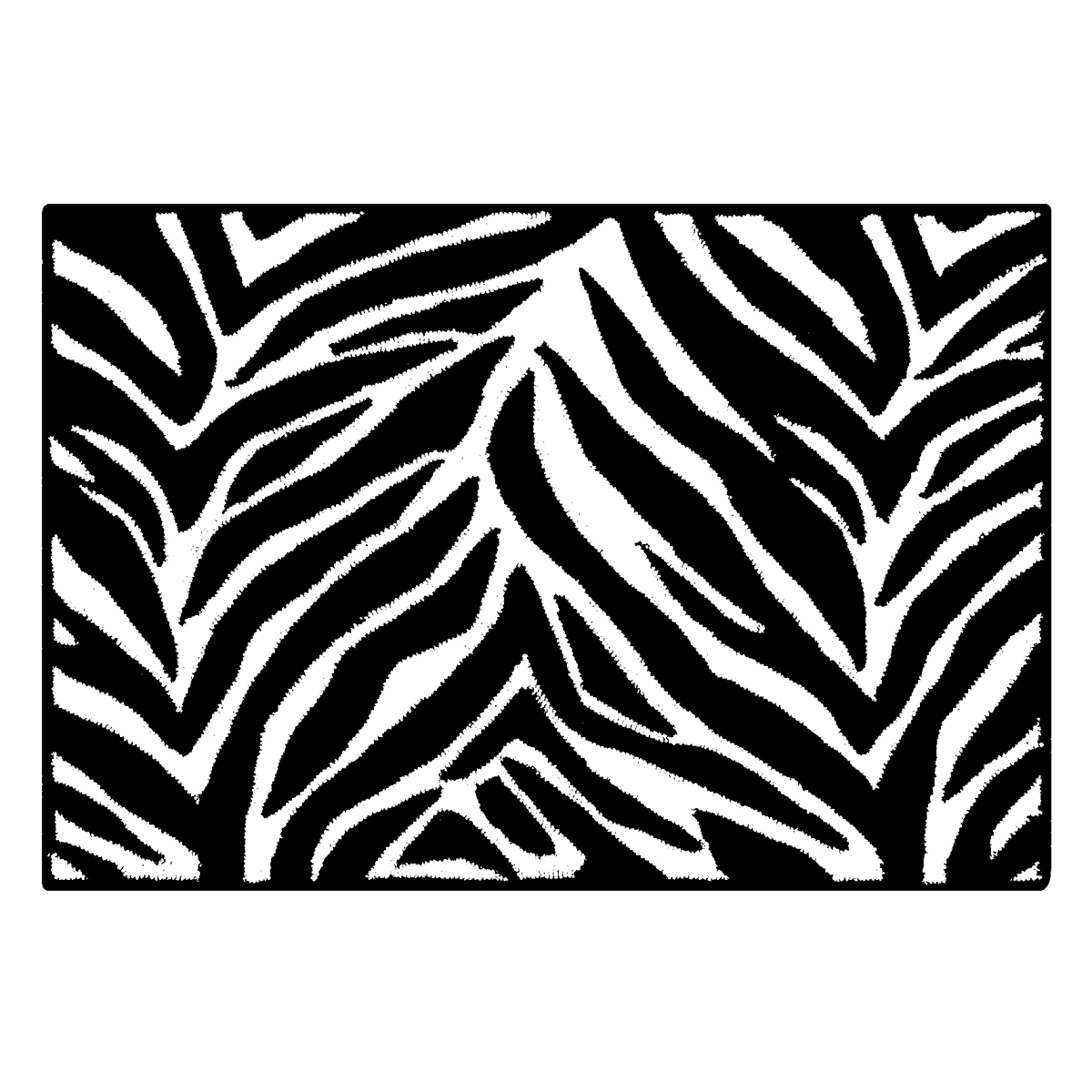 3'0" x 5'0" Zebra Stripes Hooked Rug